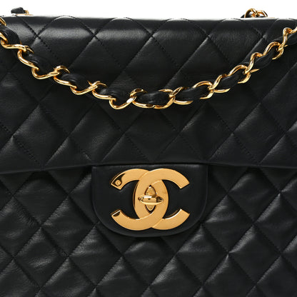 Chanel Lambskin Quilted XL Jumbo Single Flap Black 8 of 10
