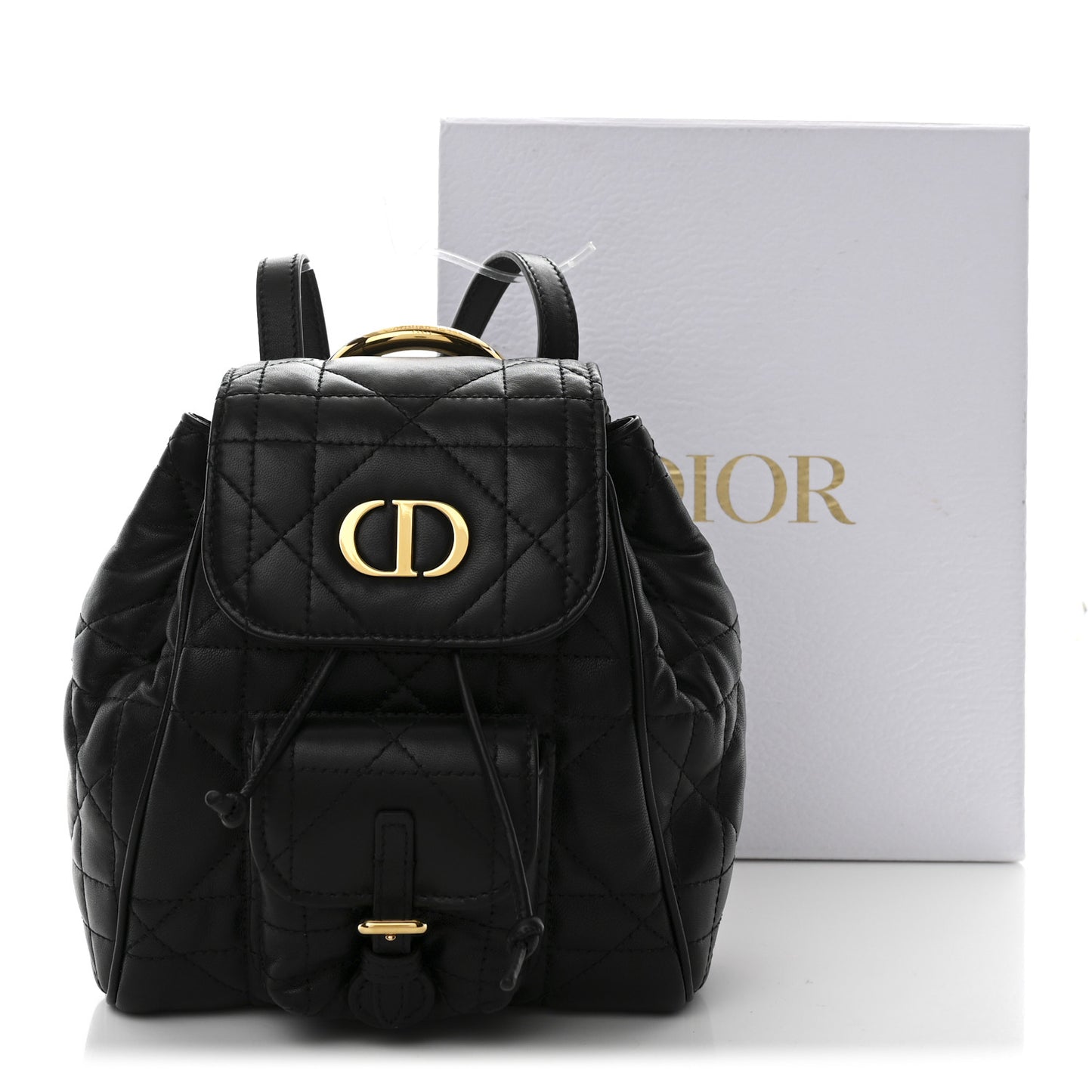Lambskin Macrocannage Small Caro Backpack Black