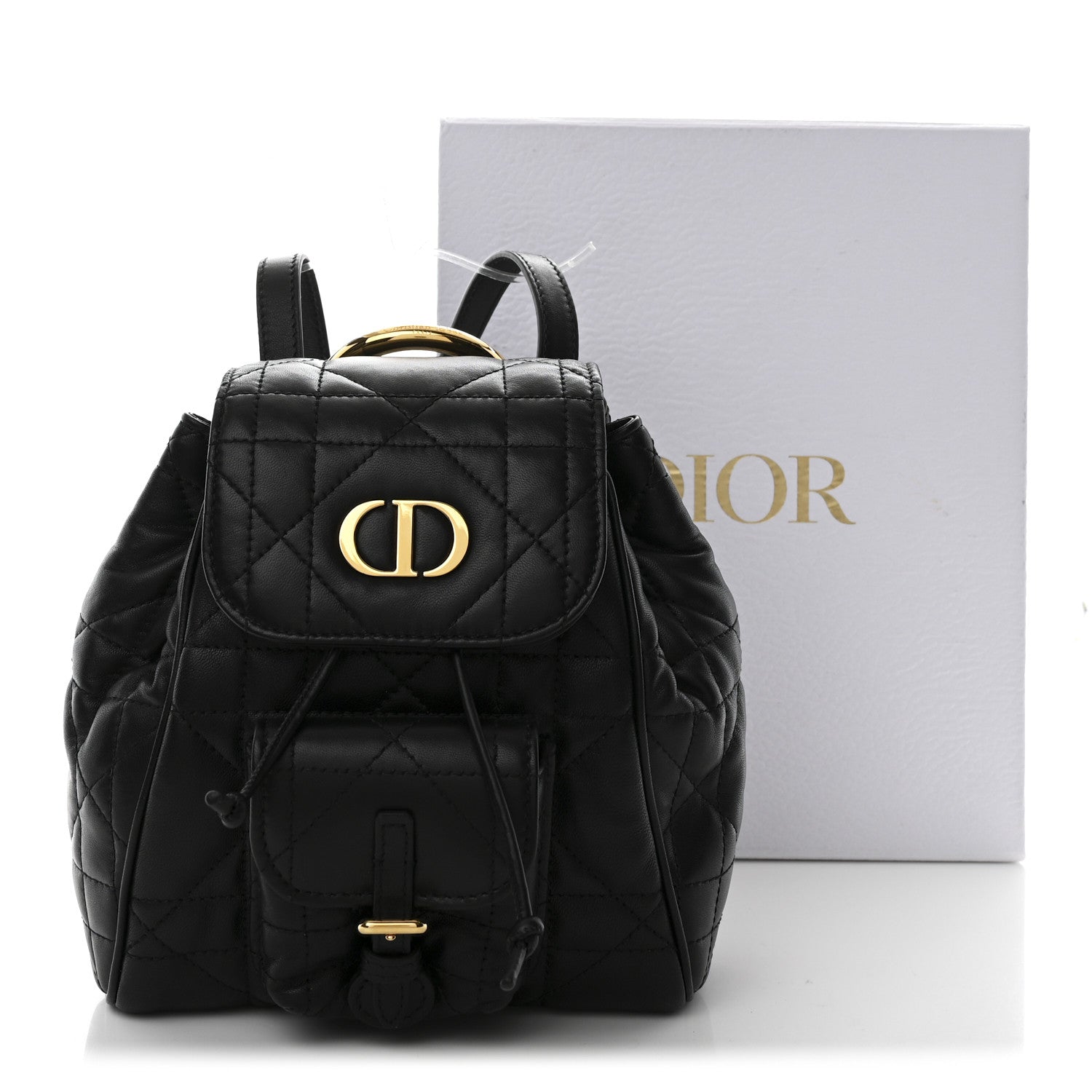 Christian Dior Lambskin Macrocannage Small Caro Backpack Black 11 of 11