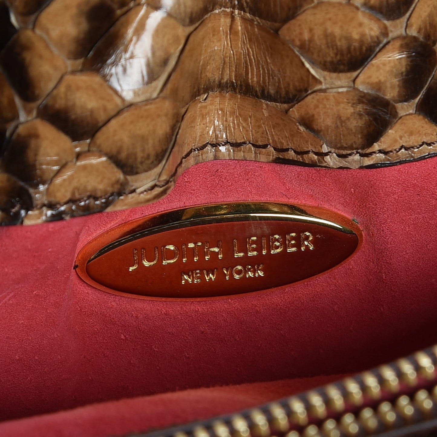 Python Crystal Evening Bag Brown