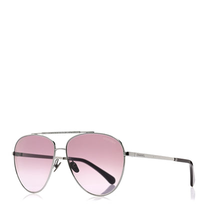 Chanel Pilot Aviator Sunglasses 4279-B Silver 1 of 8