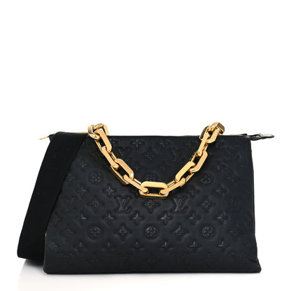Louis Vuitton Lambskin Embossed Monogram Coussin MM Black 1 of 10