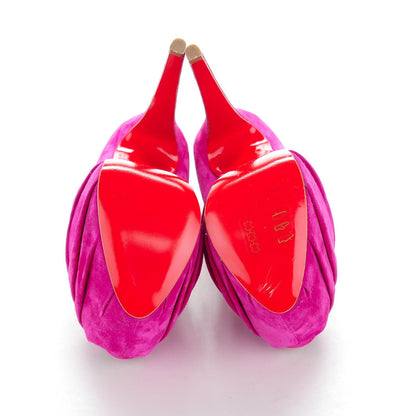 Christian Louboutin Suede Drapesse 160 Pumps 38 Grenadine 5 of 8