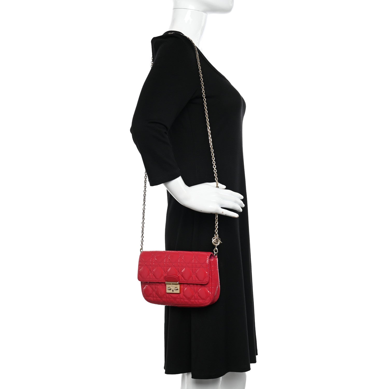 Christian Dior Patent Cannage Miss Dior Promenade Pouch Fuchsia 2 of 10