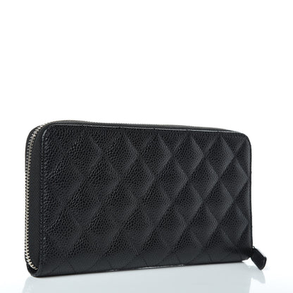 Chanel Caviar Quilted Large Gusset Zip Around Wallet Black 3 of 9