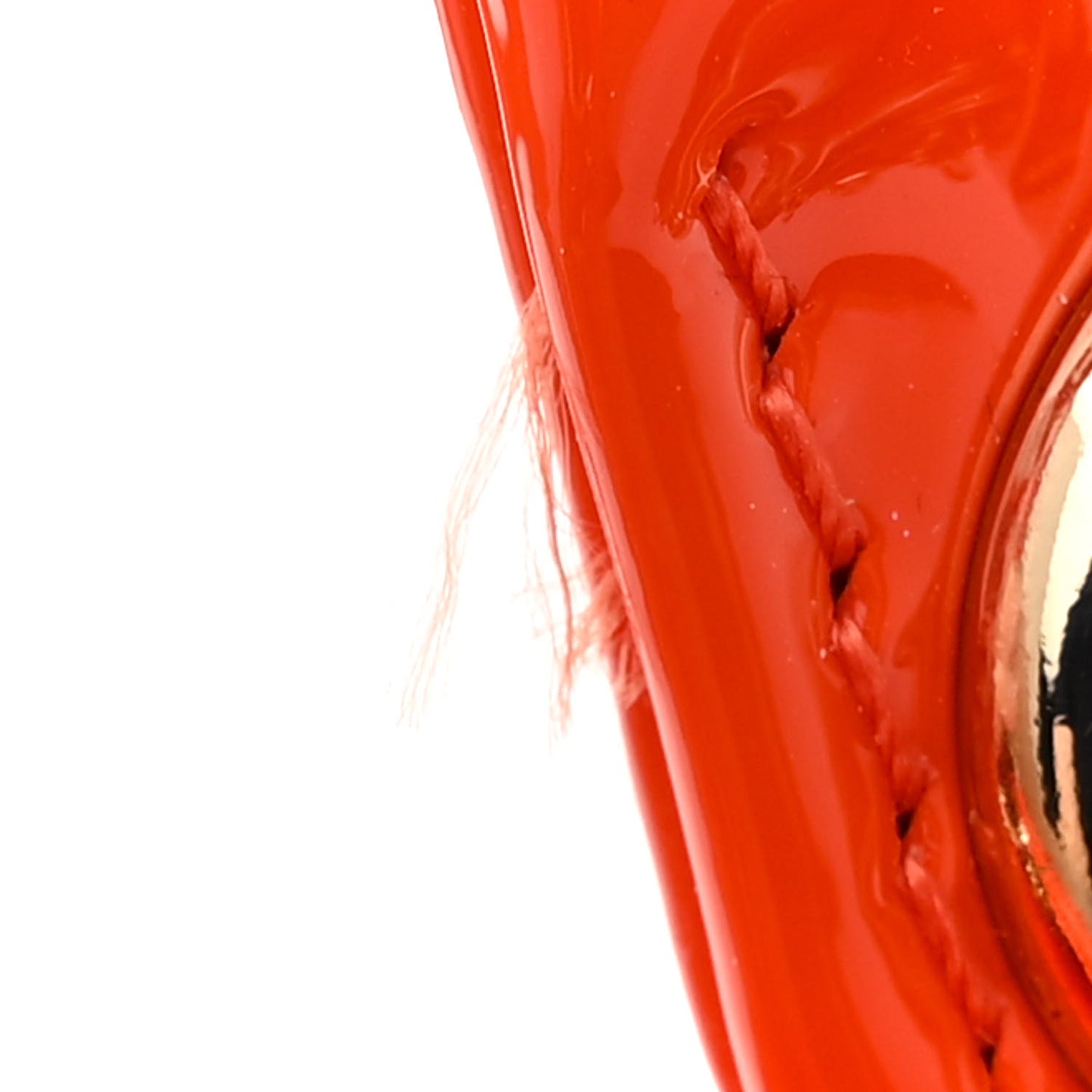 Patent Cannage Mini Lady Dior Orange