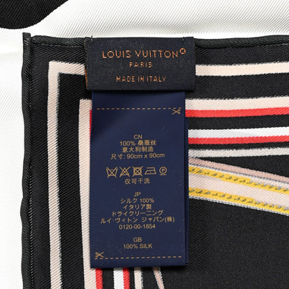 Louis Vuitton Silk Monogram Ultimate Square 90 Scarf Black 4 of 4