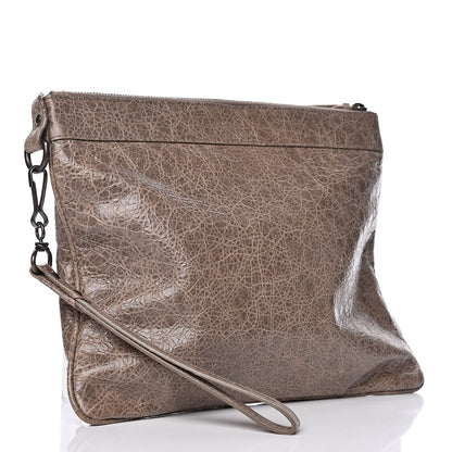 Balenciaga Agneau Classic Hardware Flat Handle Clutch Gris Poivre 3 of 9