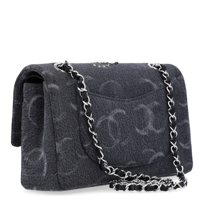 Chanel Denim Crystal Sequin CC Medium Double Flap Black 3 of 10