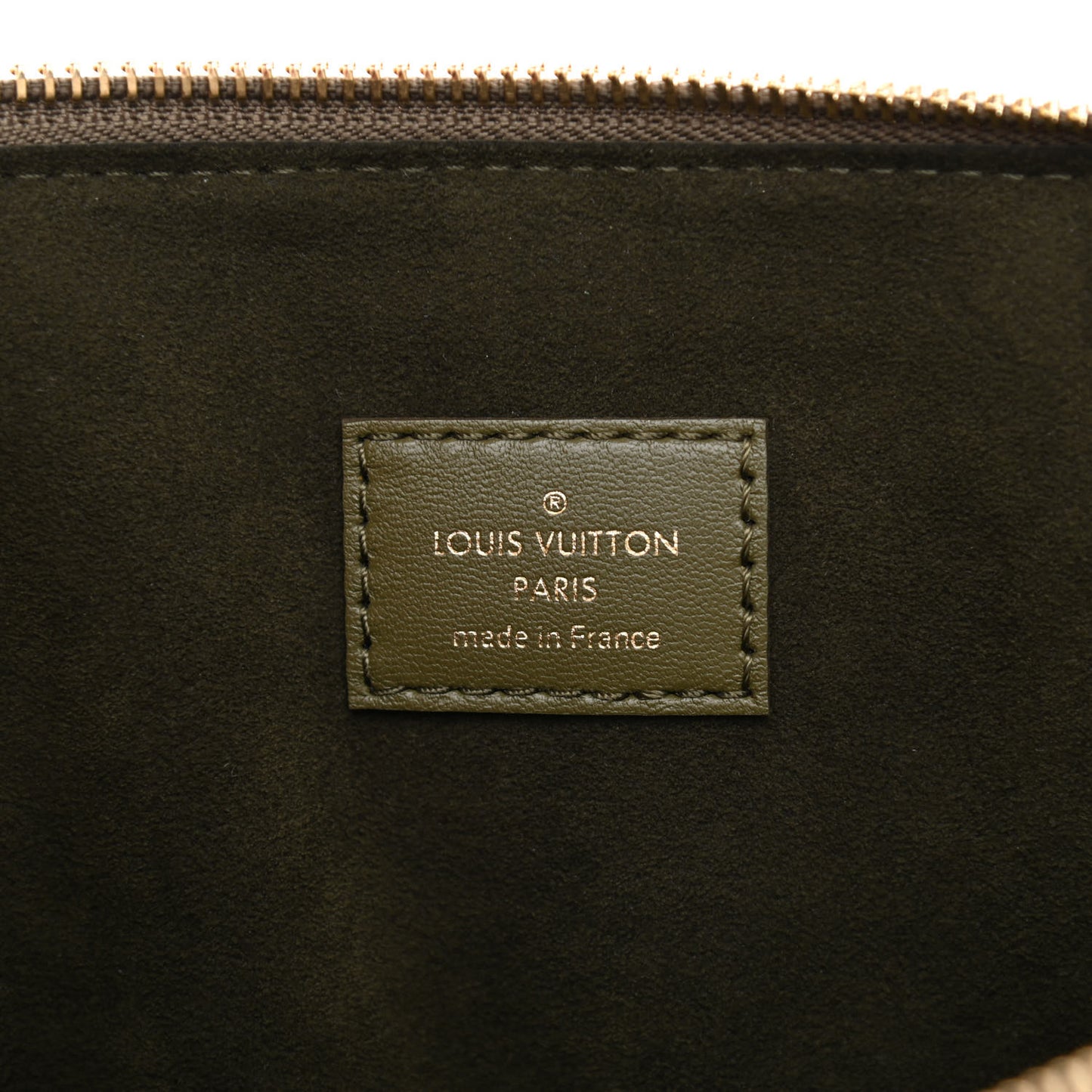 Lambskin Embossed Monogram Coussin MM Khaki
