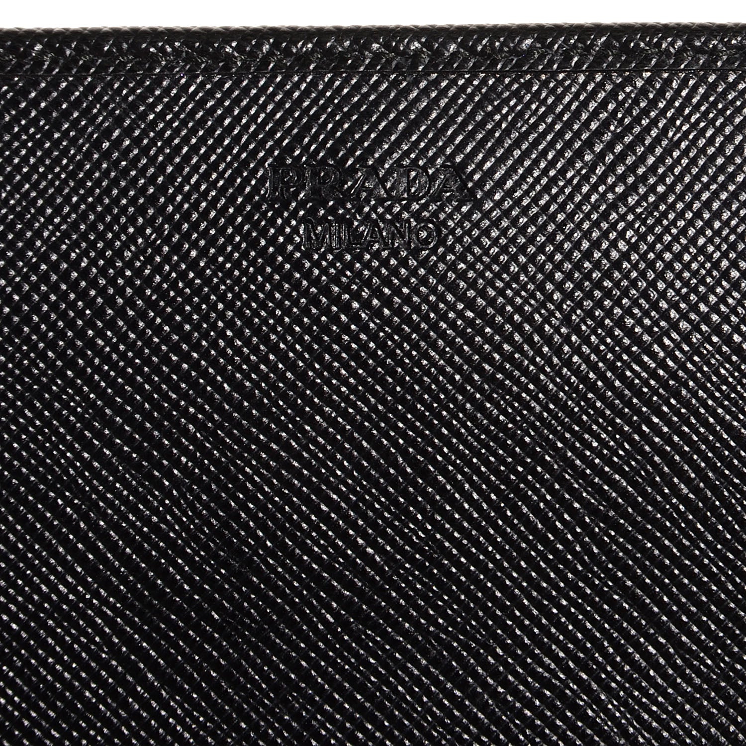 Prada Saffiano Metal Oro Chain Wallet Nero Black 6 of 9