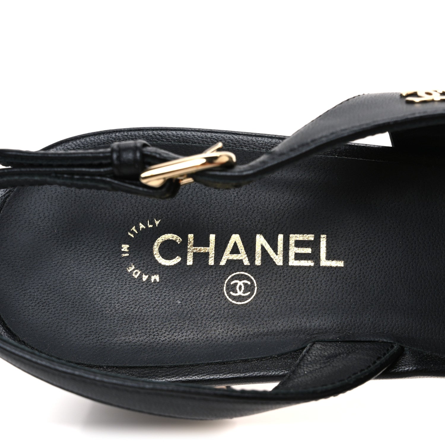 Chanel Lambskin Grosgrain Pearl Cap Toe CC Slingback Pumps 40.5 Black 9 of 12