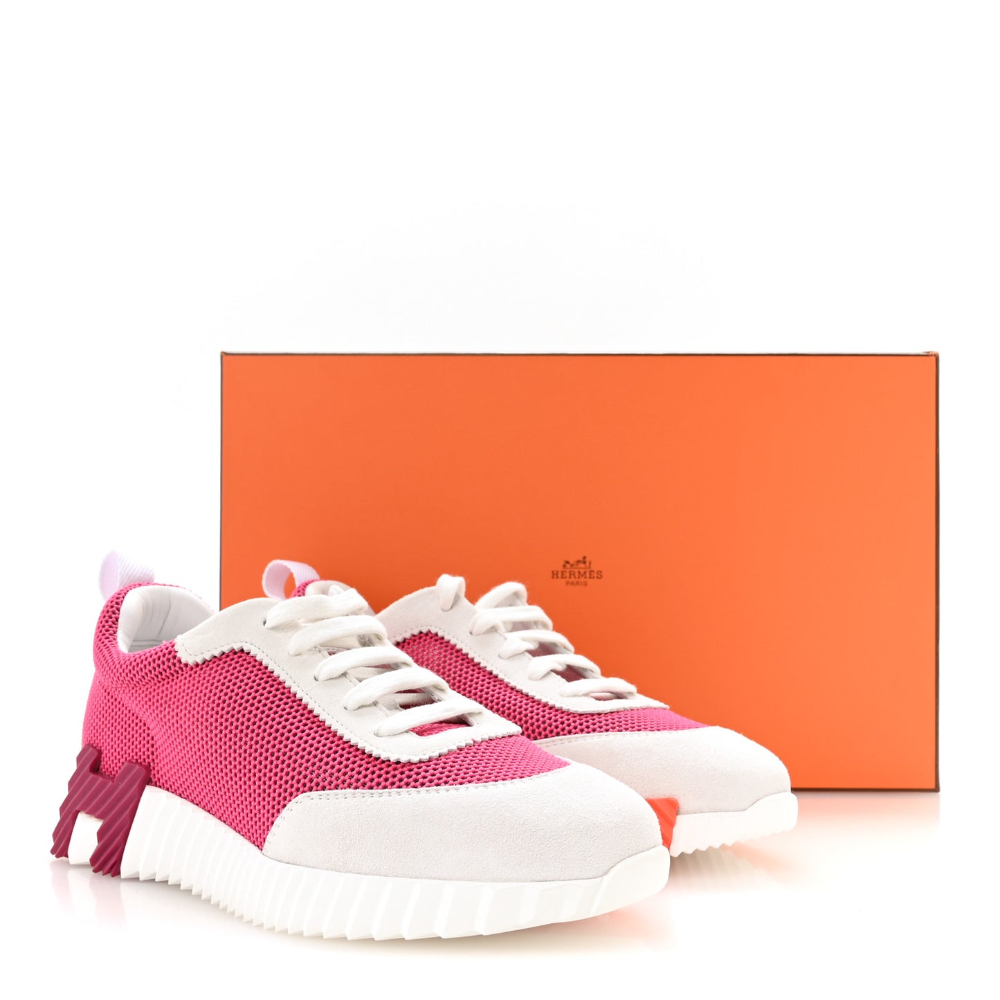 Air Mesh Suede Goatskin Bouncing Sneakers 38.5 Rose Vinicunca White