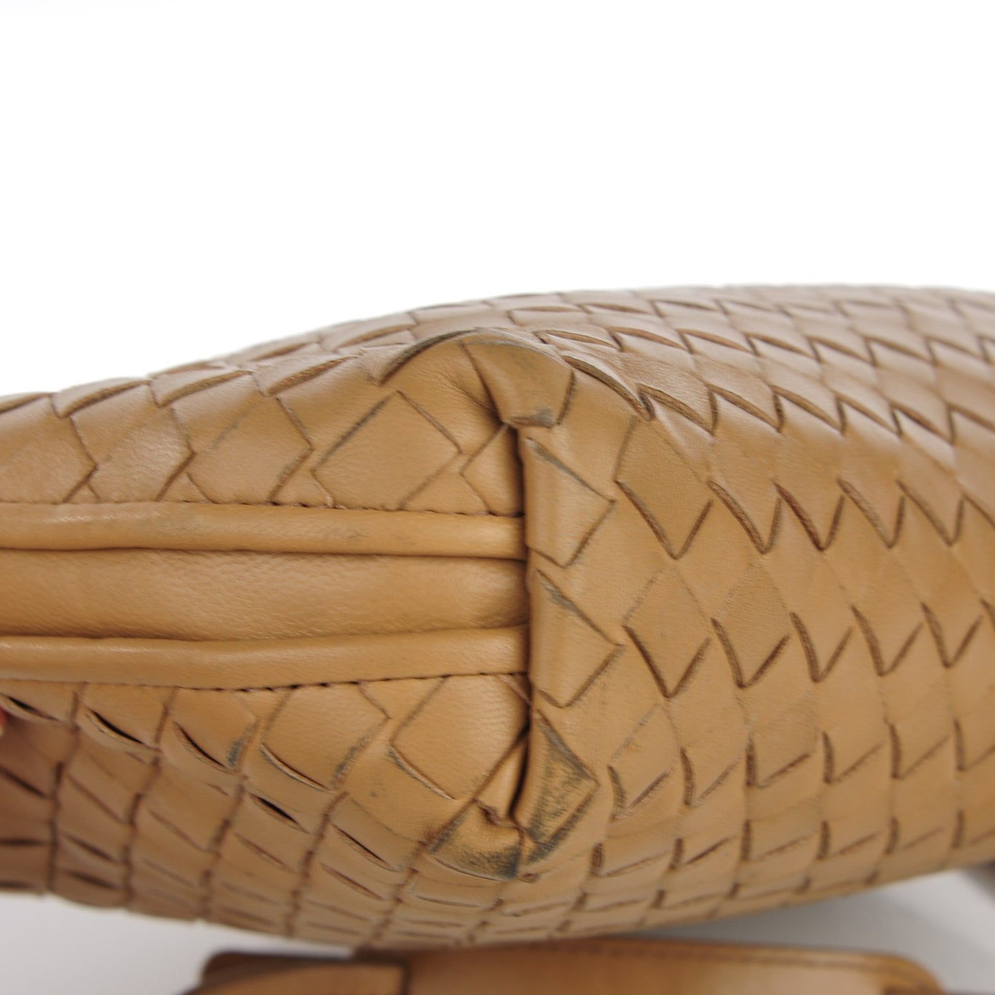 Nappa Intrecciato Pillow Crossbody Messenger Camel