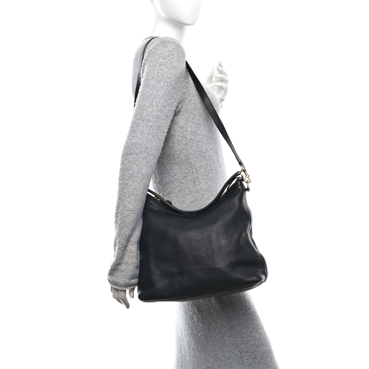 Gucci Pebbled Calfskin Small Miss GG Hobo Black 2 of 11