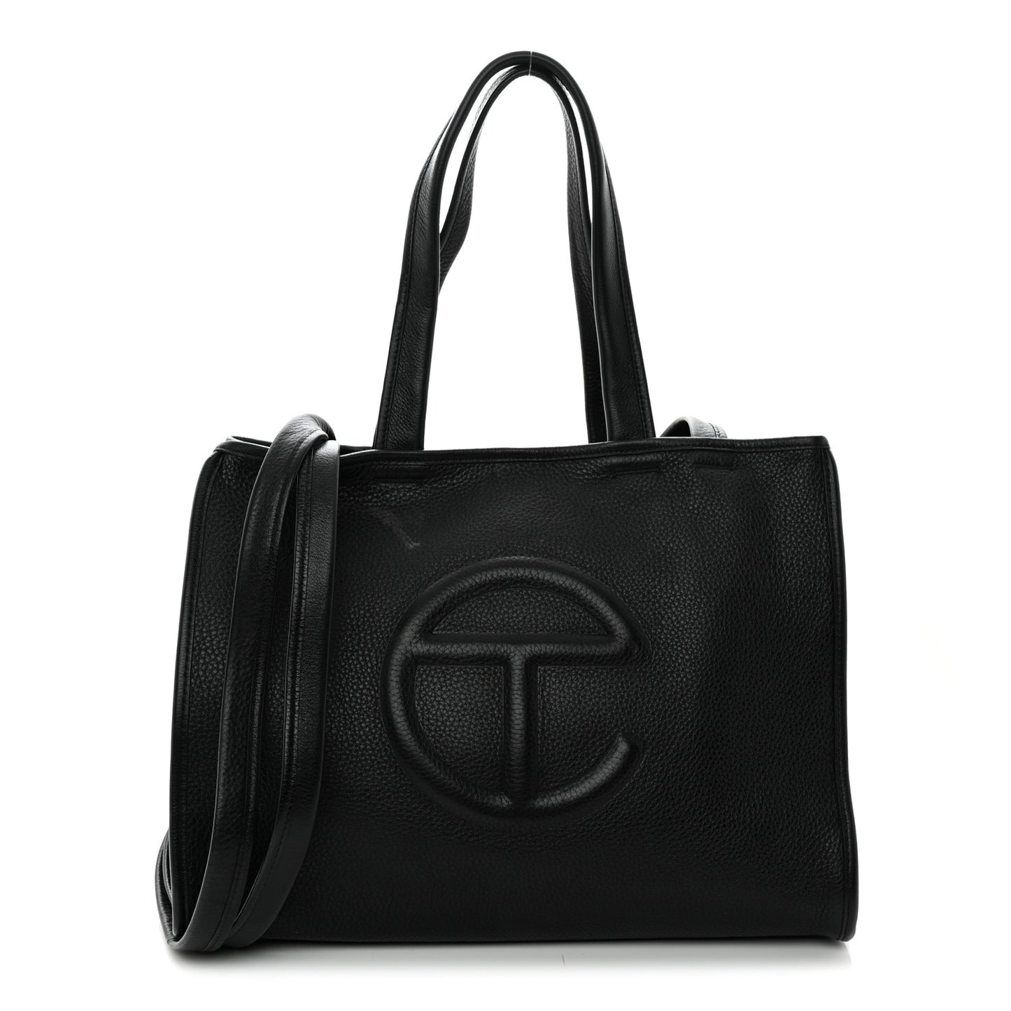 Pebbled Calfskin Medium Carry Bag Black