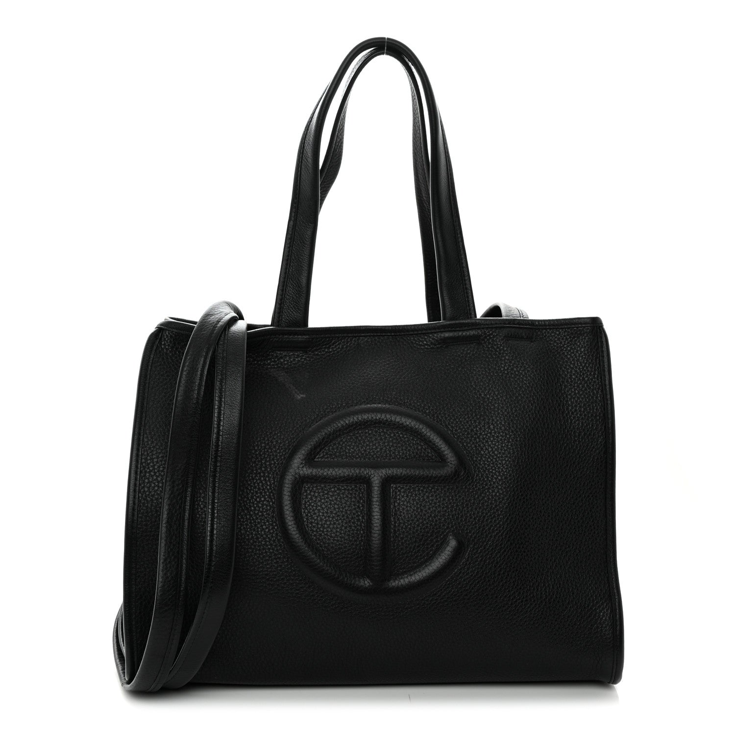 Telfar Pebbled Calfskin Medium Carry Bag Black 1 of 11