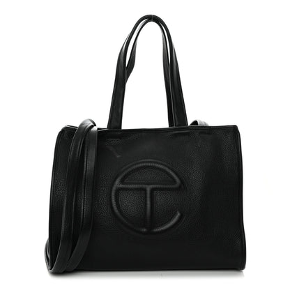 Telfar Pebbled Calfskin Medium Carry Bag Black 1 of 11