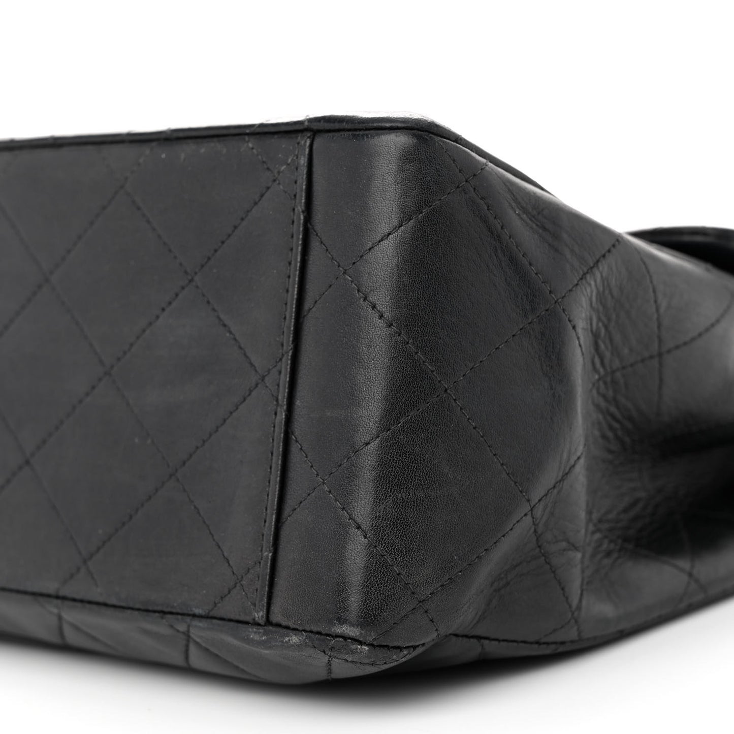 Lambskin Quilted XL Jumbo Single Flap Black