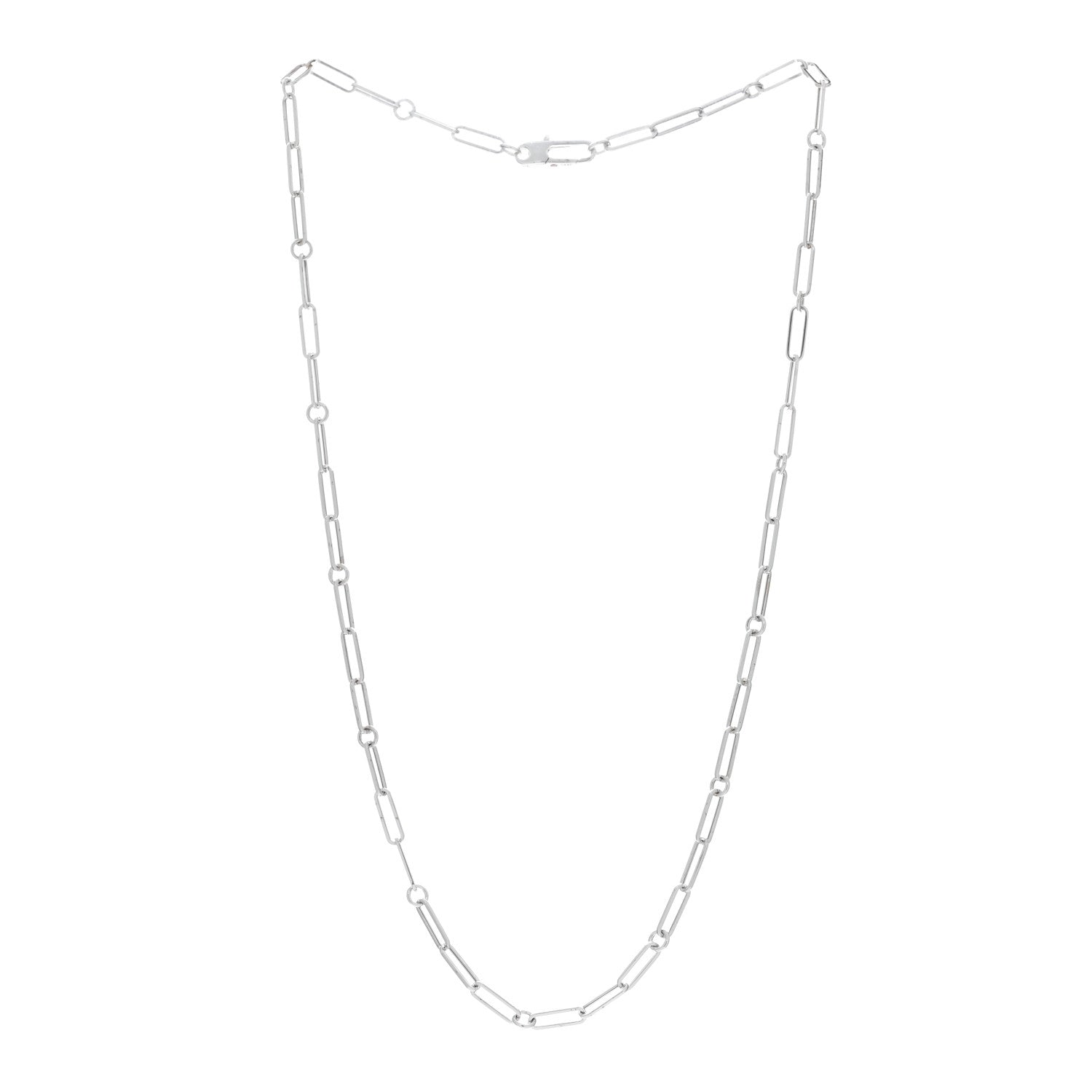 Roberto Coin 18K White Gold Paper Clip Link Necklace 2 of 4