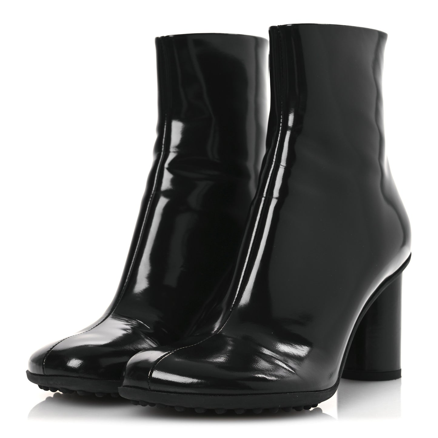 Patent Lambskin Atomic Boots 37 Black