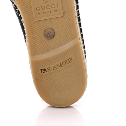 Gucci Calfskin Bee Star Embroidered Espadrilles 37 Black 9 of 12