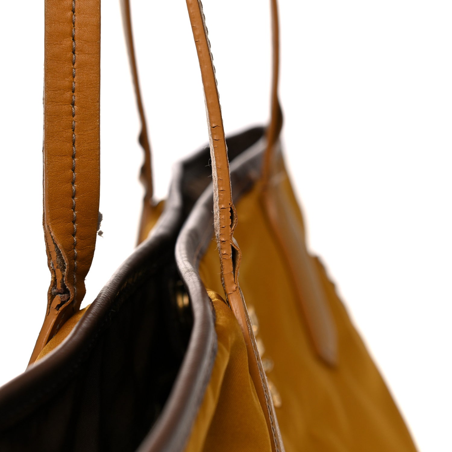 Prada Tessuto Nylon Saffiano Shopping Tote Yellow 22 of 22