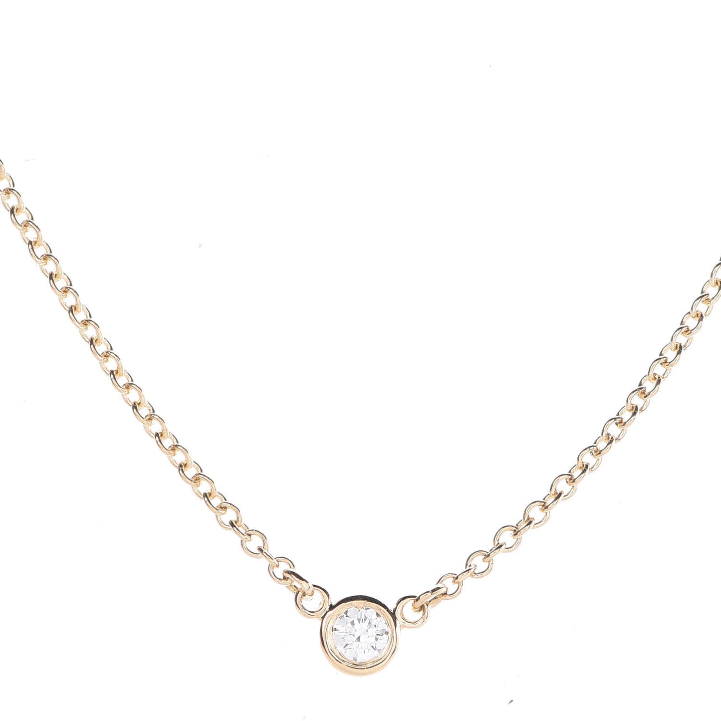 18K Yellow Gold Diamond .05ct Elsa Peretti Diamonds by the Yard Pendant Necklace