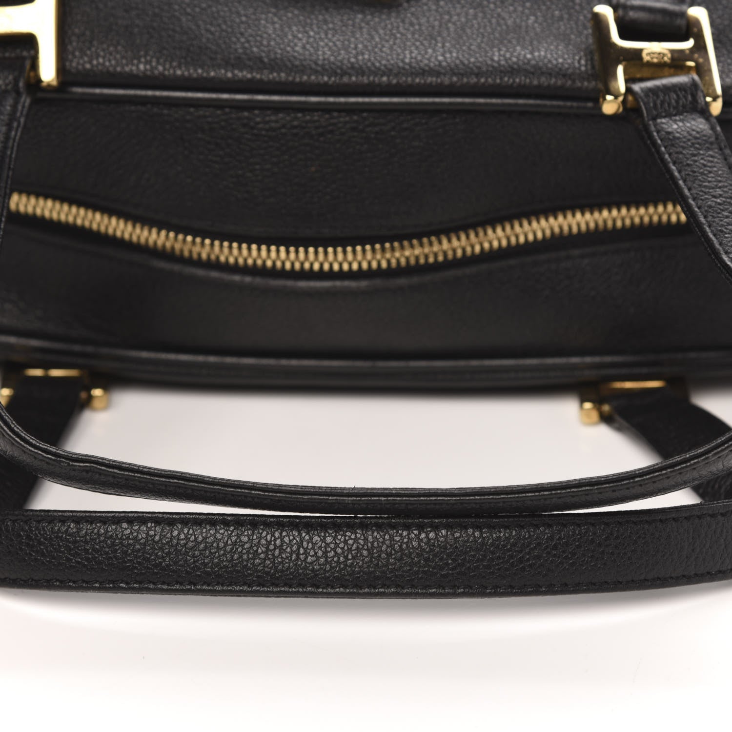 MCM Grained Calfskin Studded Small Heritage Boston Bag Black 9 of 9