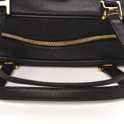 MCM Grained Calfskin Studded Small Heritage Boston Bag Black 9 of 9