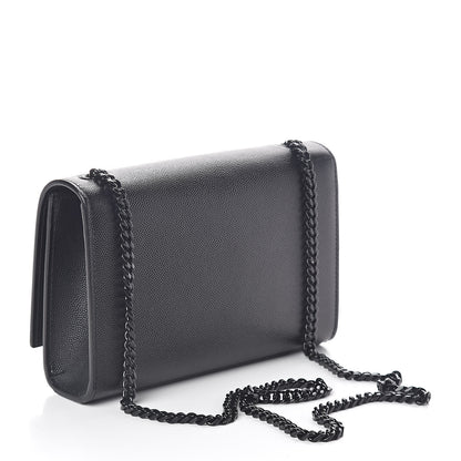 Saint Laurent Grain De Poudre Small Monogram Kate Satchel Black 3 of 10