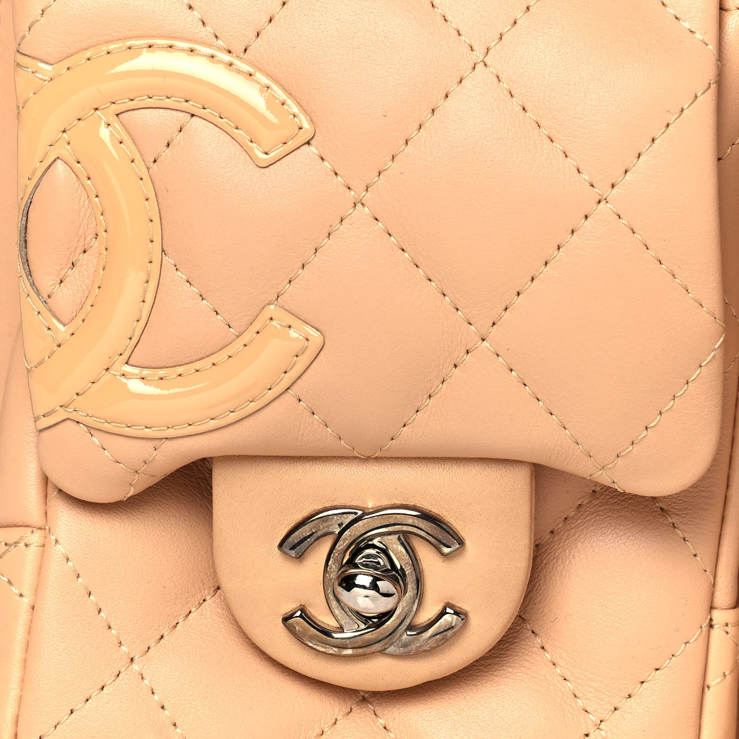 Chanel Calfskin Quilted Small Cambon Multipocket Reporter Beige 8 of 18