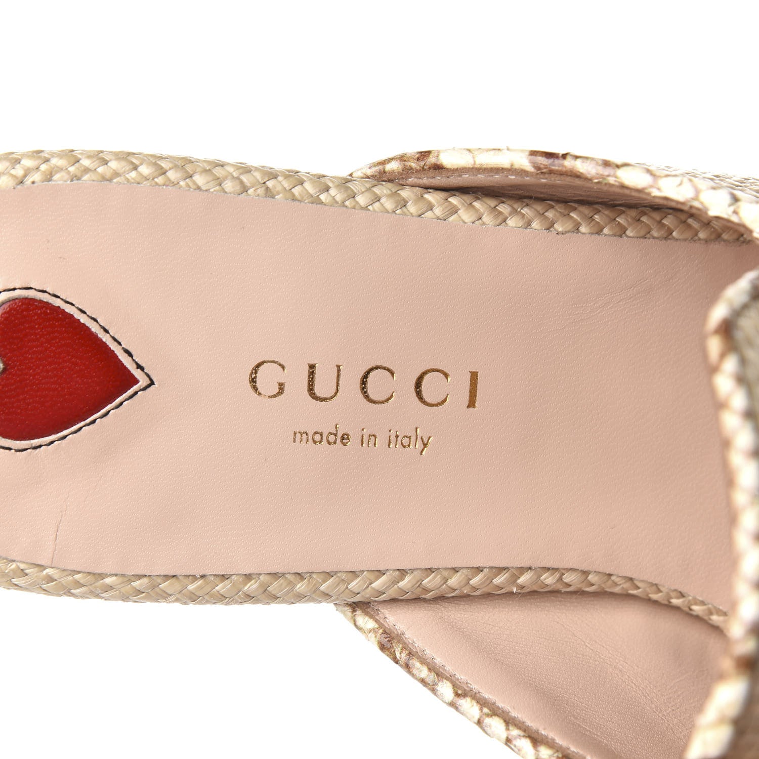 Gucci Straw Elaphe Womens Princetown Slippers 36.5 Natural Cream Brown 7 of 9