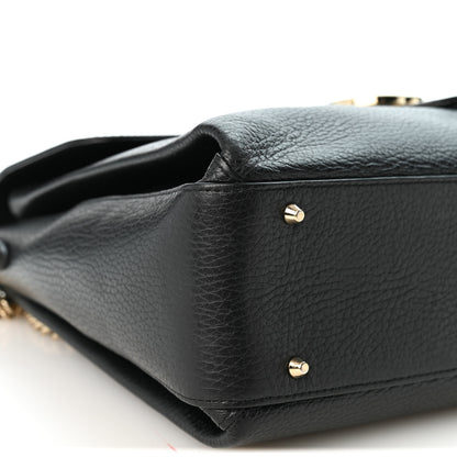 Gucci Dollar Calfskin Medium Interlocking G Top Handle Shoulder Bag Black 9 of 10