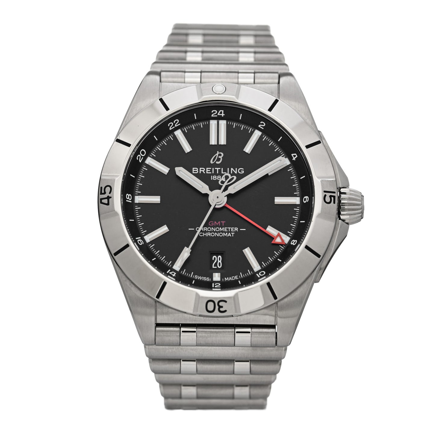 Stainless Steel 40mm Chronomat GMT Automatic Watch Black A32398101B1A1