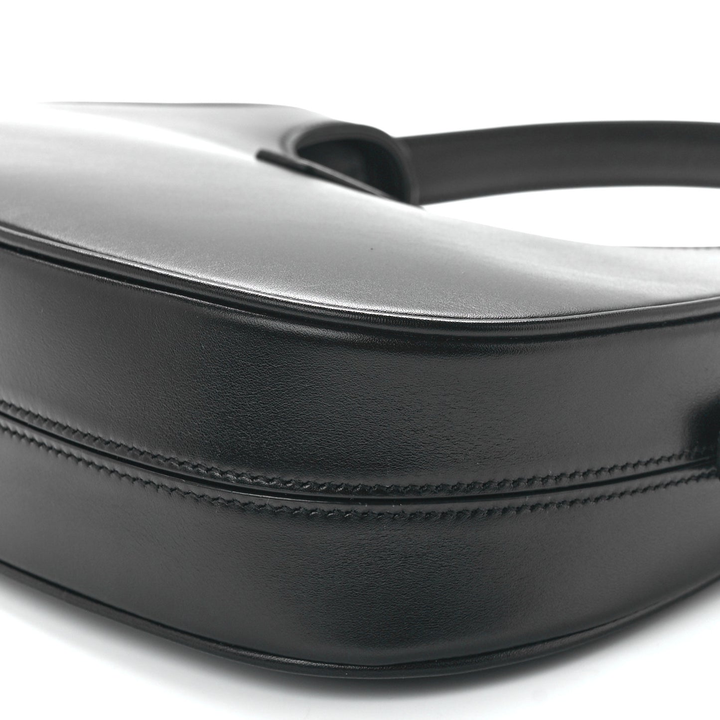 Shiny Calfskin Le Fermoir Hobo Black