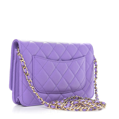 Chanel Caviar Quilted Wallet On Chain WOC Purple 2 of 10