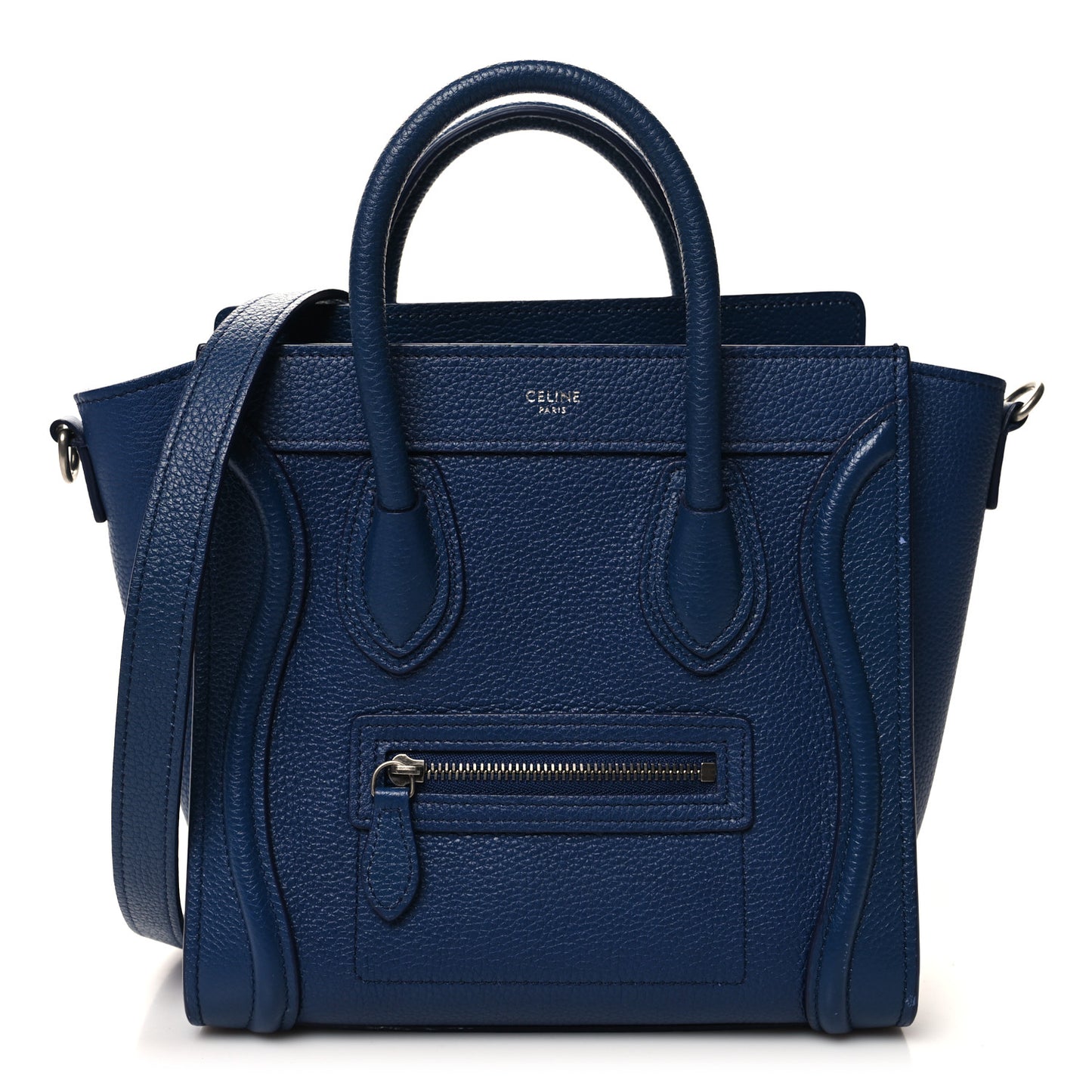 Drummed Calfskin Nano Luggage Indigo