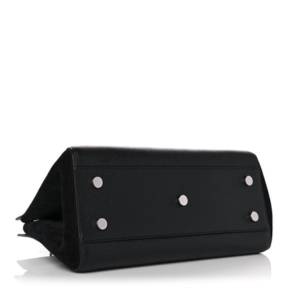 Saint Laurent Grained Calfskin Small Cabas Rive Gauche Black 4 of 12