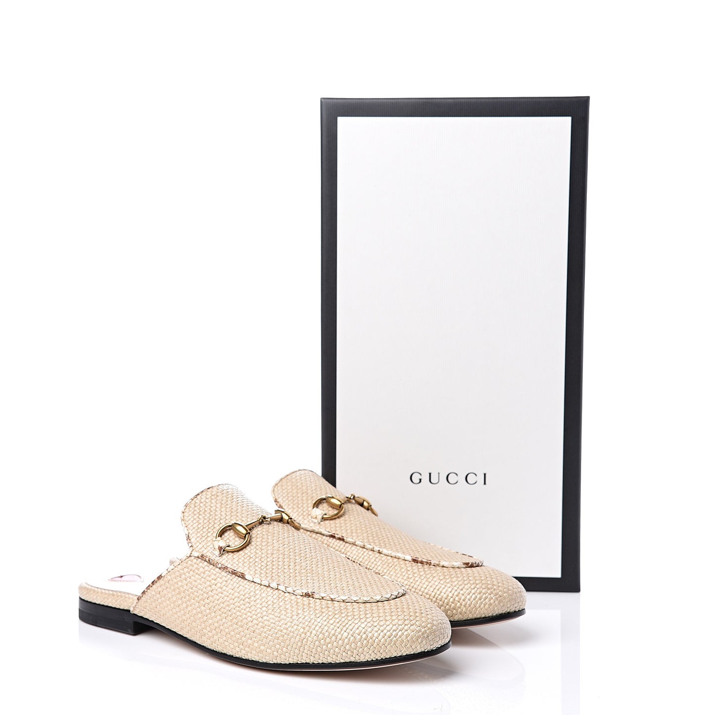 Straw Elaphe Womens Princetown Slippers 37.5 Natural