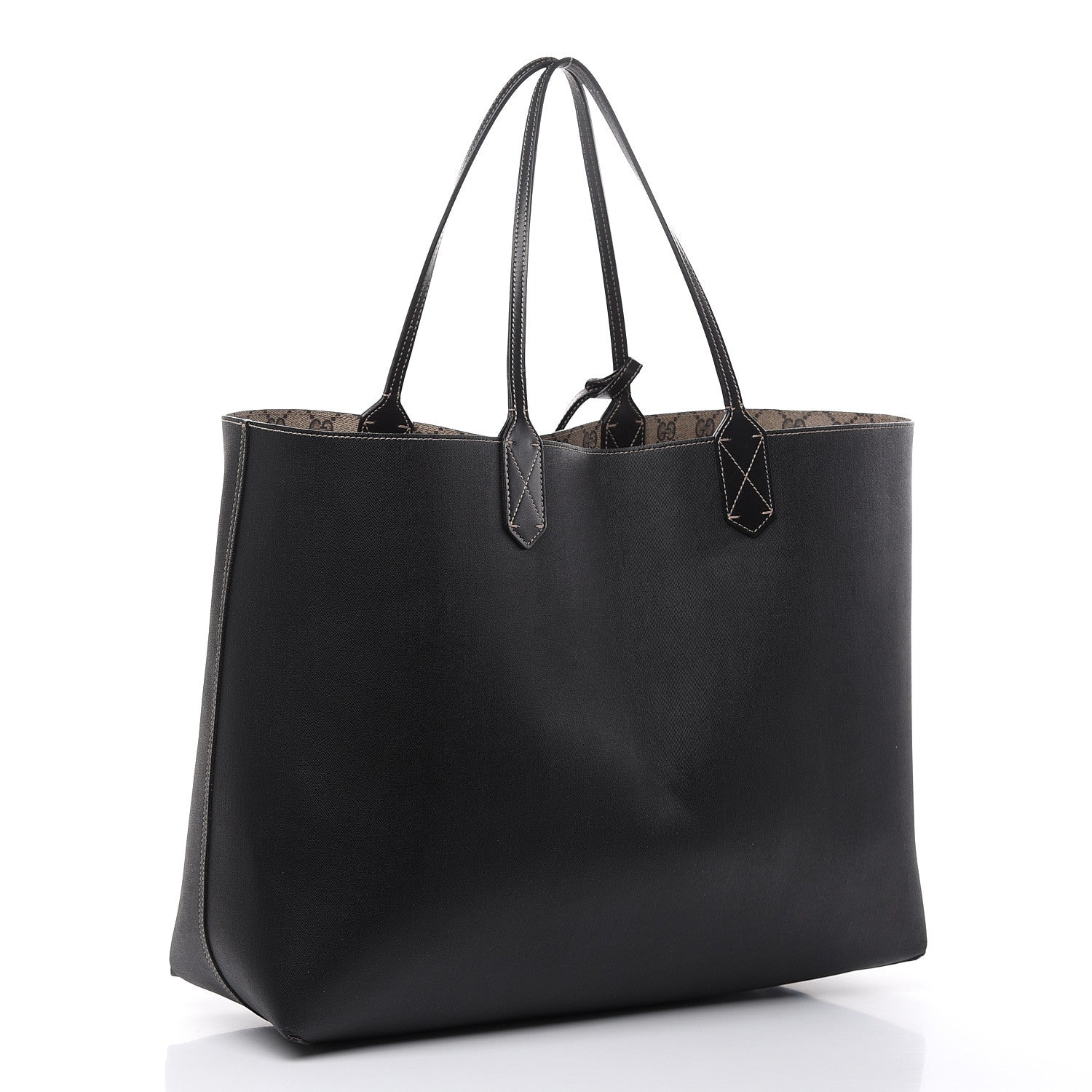 Gucci GG Supreme Monogram Large Reversible Tote Beige Black 5 of 19