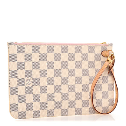 Louis Vuitton Damier Azur Neverfull MM GM Pochette Rose Ballerine 3 of 10