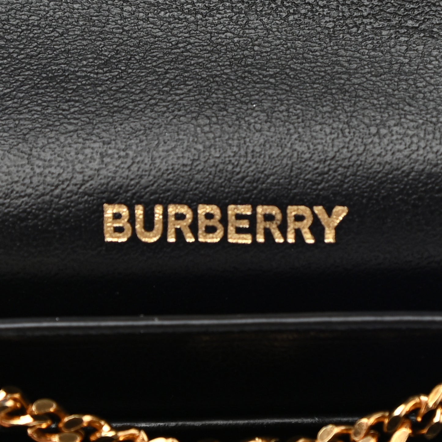Grainy Calfskin Vintage Check Jade Card Case On Chain Black