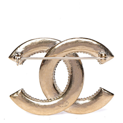 Chanel CC Small Brooch Light Gold 3 of 5