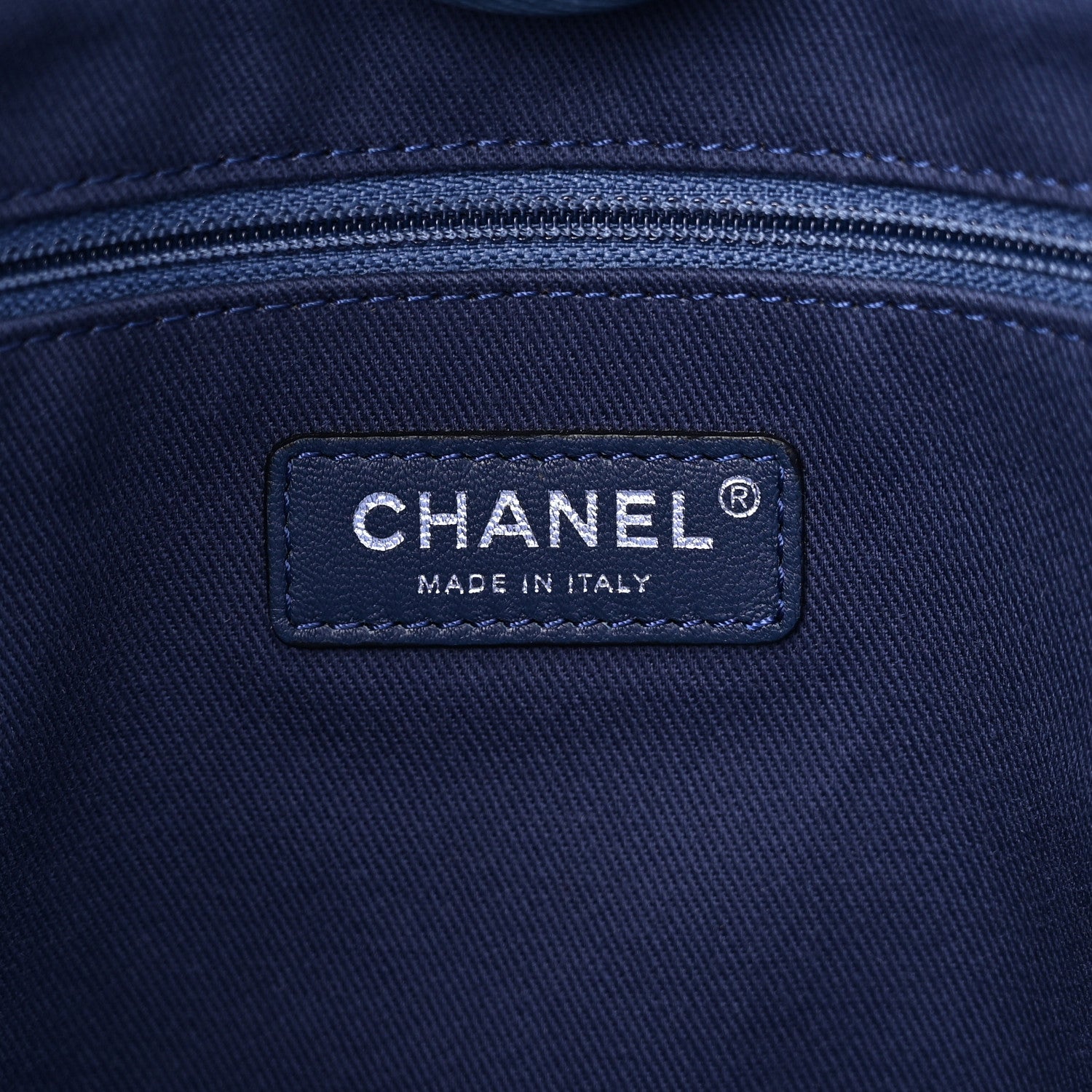 Chanel Woven Straw Raffia Small Deauville Tote Blue 6 of 10