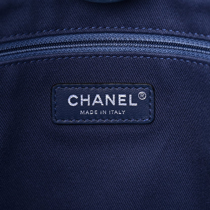 Chanel Woven Straw Raffia Small Deauville Tote Blue 6 of 10
