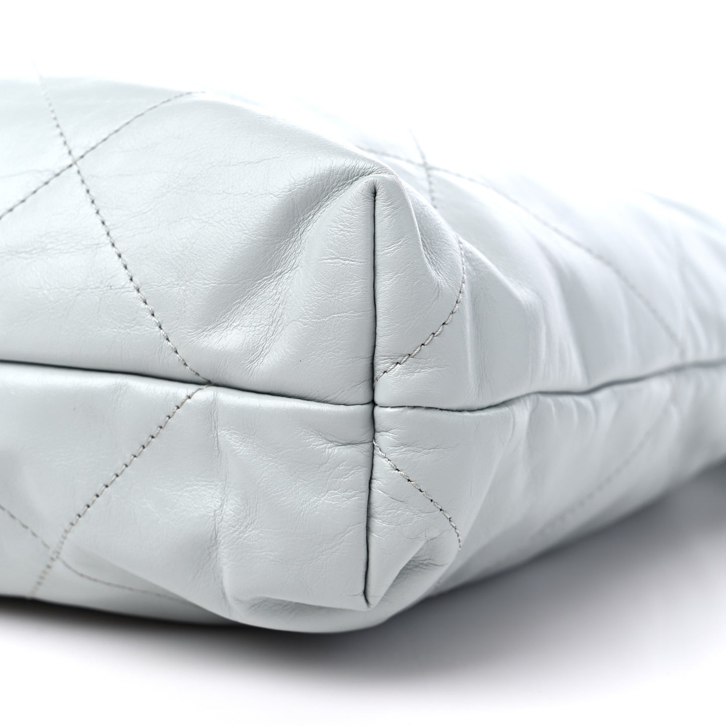 Shiny Calfskin Quilted Chanel 22 Light Blue