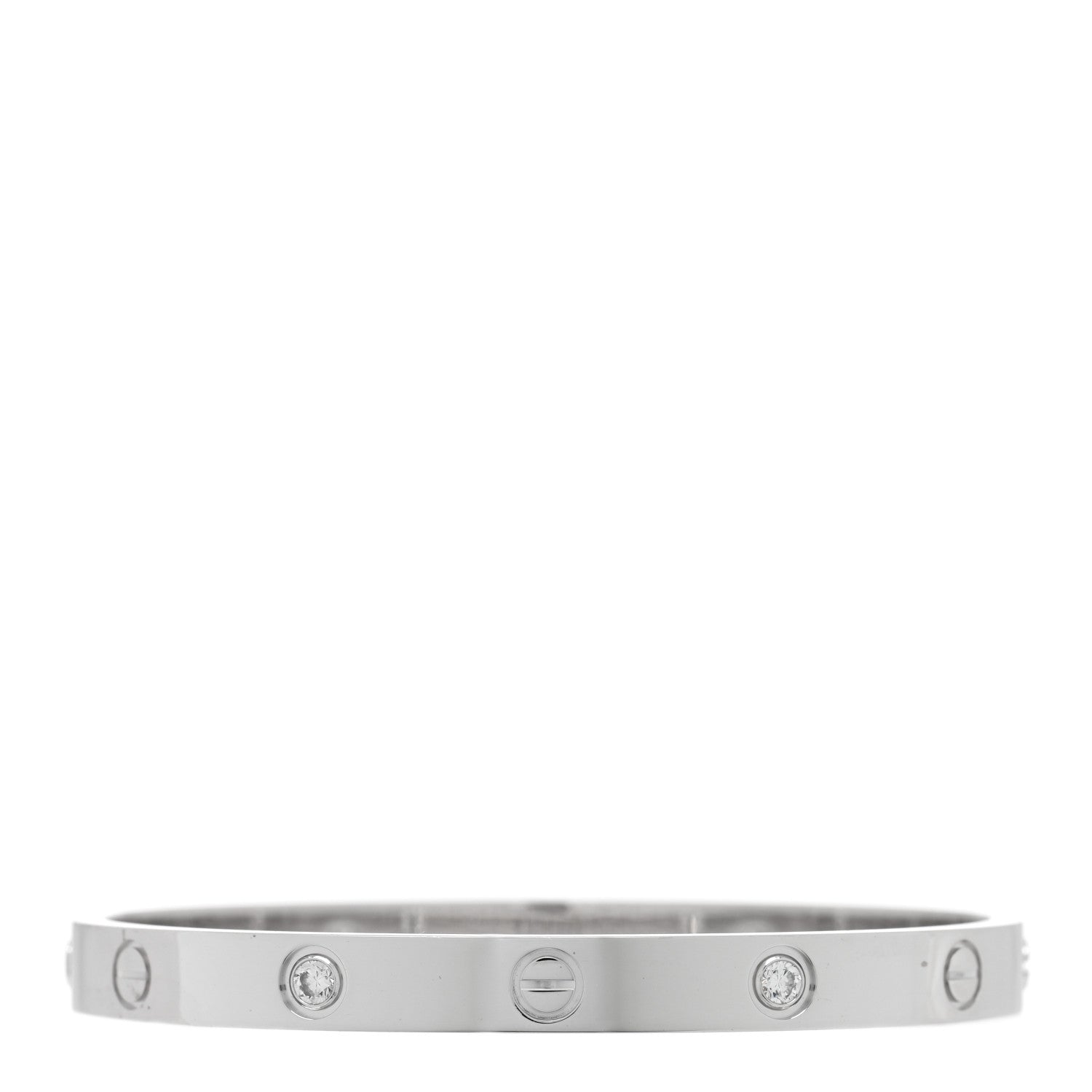 Cartier 18K White Gold 4 Diamond Love Bracelet 17 1 of 6