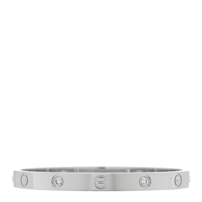 Cartier 18K White Gold 4 Diamond Love Bracelet 17 1 of 6
