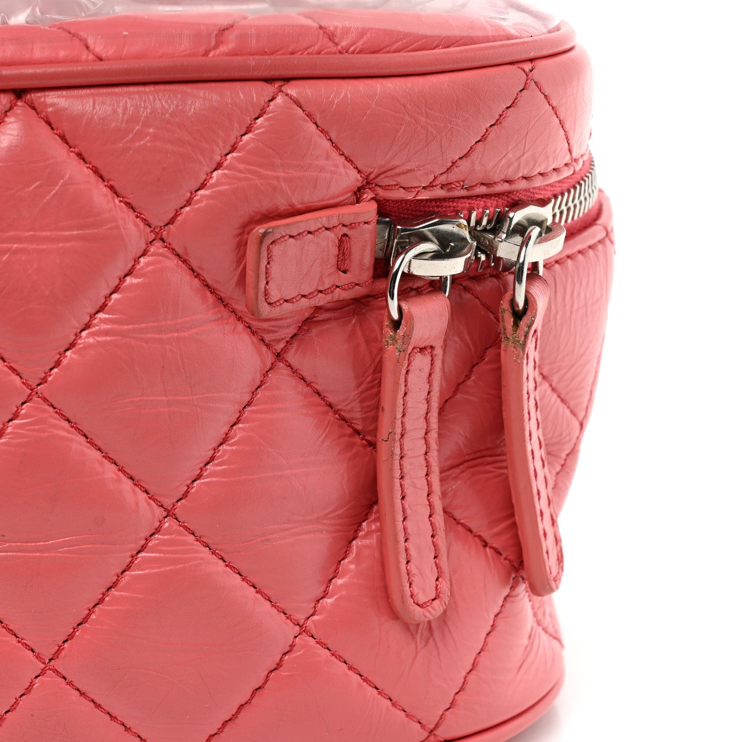 Chanel Crumpled Calfskin PVC Quilted Flap Pink 11 of 20